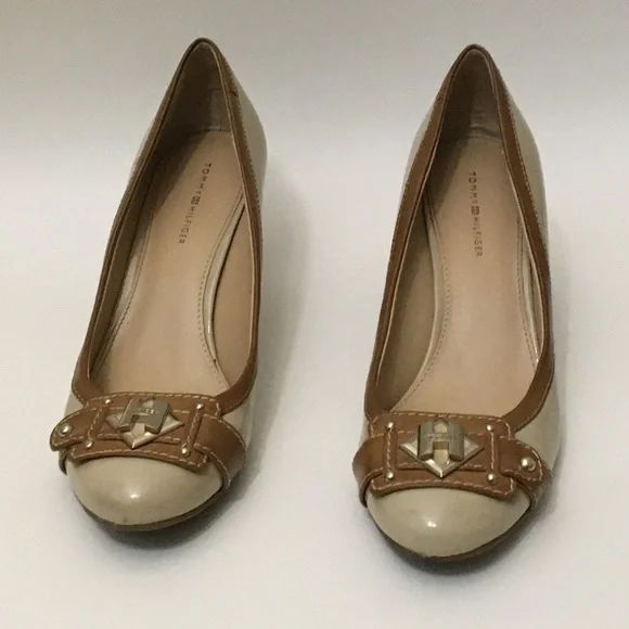 Tommy Hilfiger Twkaira Heels Patent Leather Monogram Size 8M - Picture 9 of 9